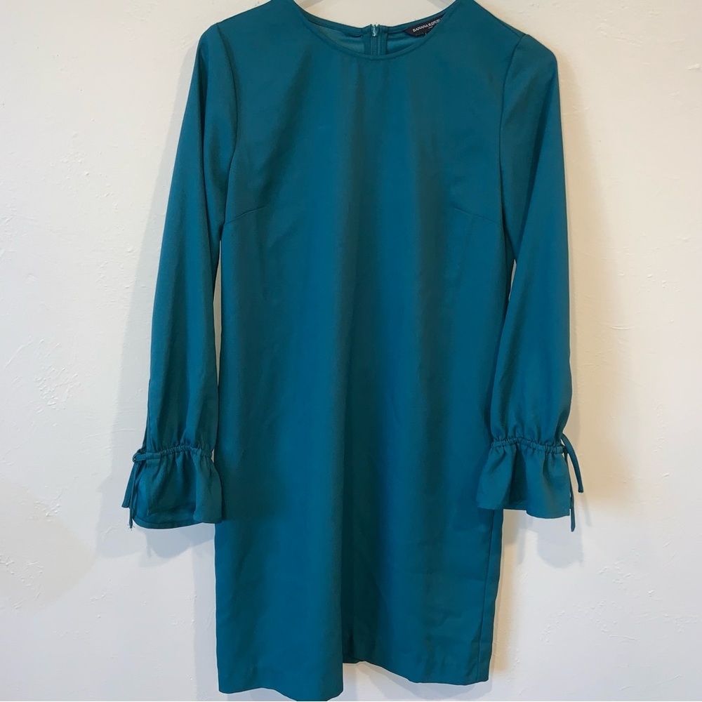 Banana Republic green long sleeve tie sleeve dress 2